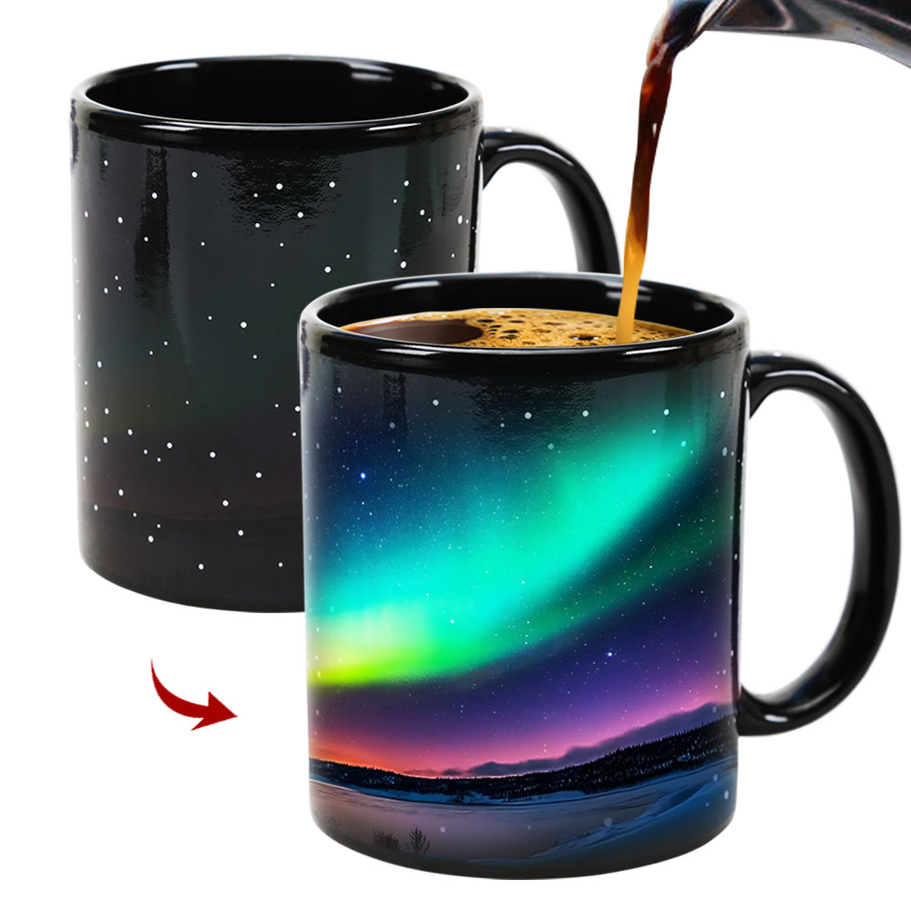 Starry Sky-Aurora C， Color Changing Mug Magic Mug.