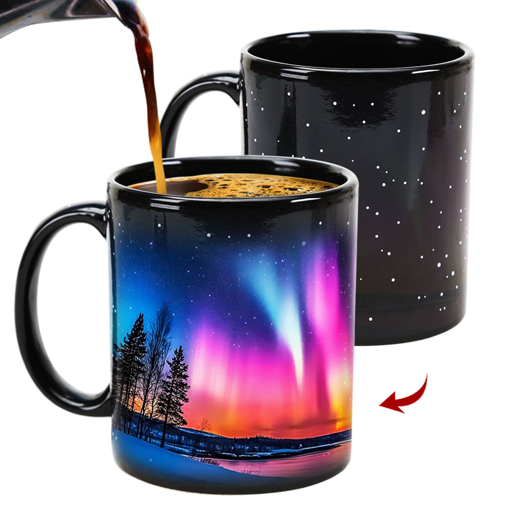 Starry Sky-Aurora C， Color Changing Mug Magic Mug.