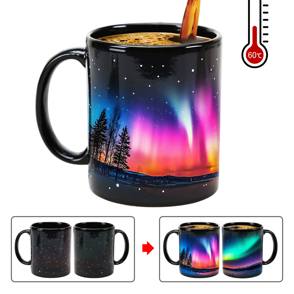 Starry Sky-Aurora C， Color Changing Mug Magic Mug.