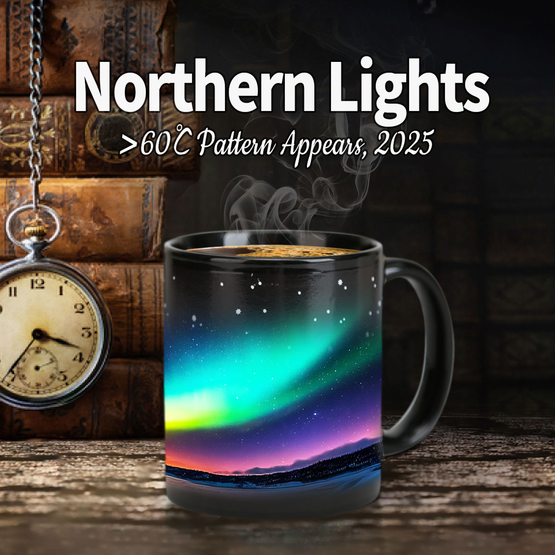 Starry Sky-Aurora C， Color Changing Mug Magic Mug.