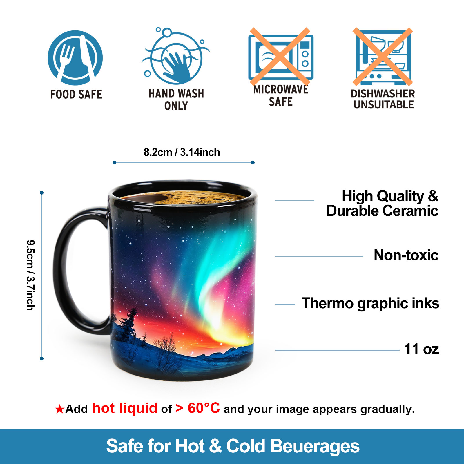 Starry Sky-Aurora B Color Changing Mug Magic Mug.