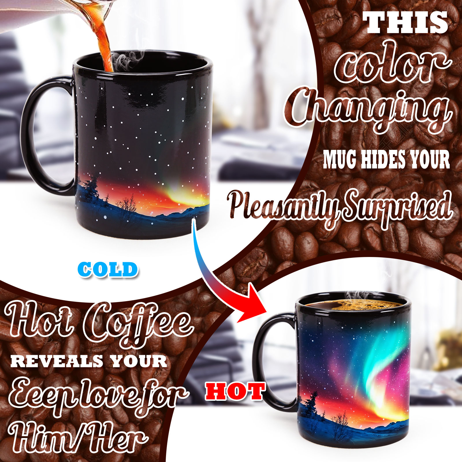 Starry Sky-Aurora B Color Changing Mug Magic Mug.