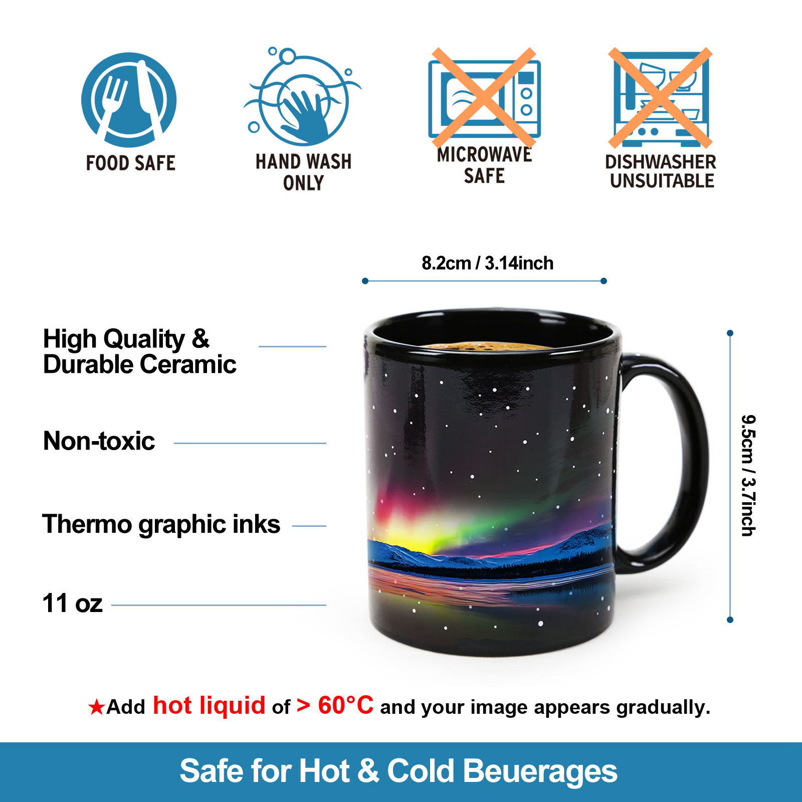 Starry Sky - Aurora A Color Changing Mug Magic Mug.