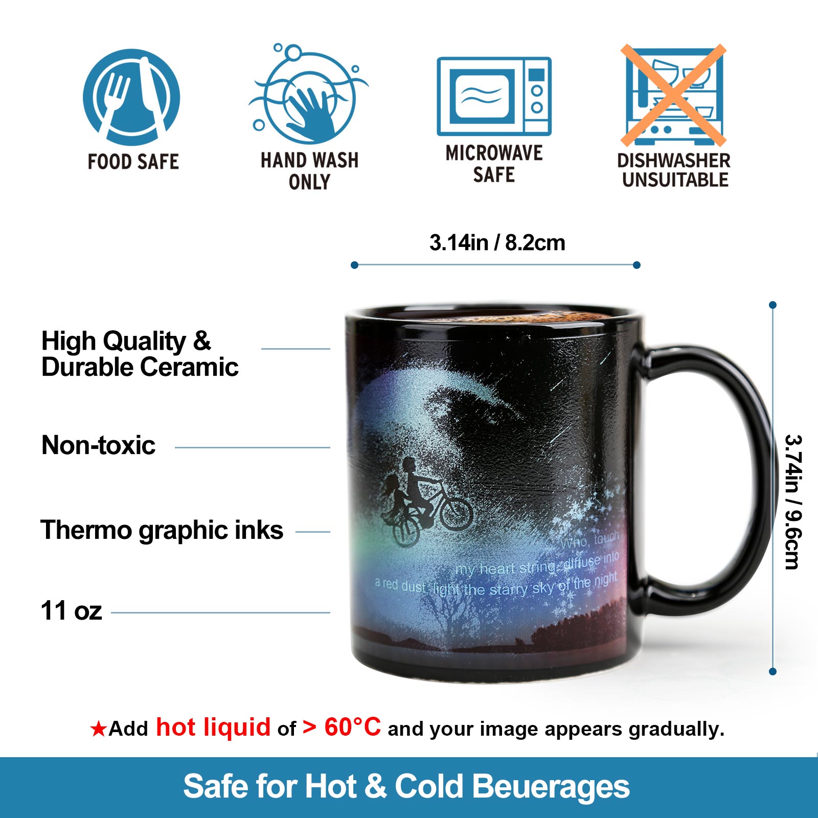 Romantic-Aurora Color Changing Mug Magic Mug.