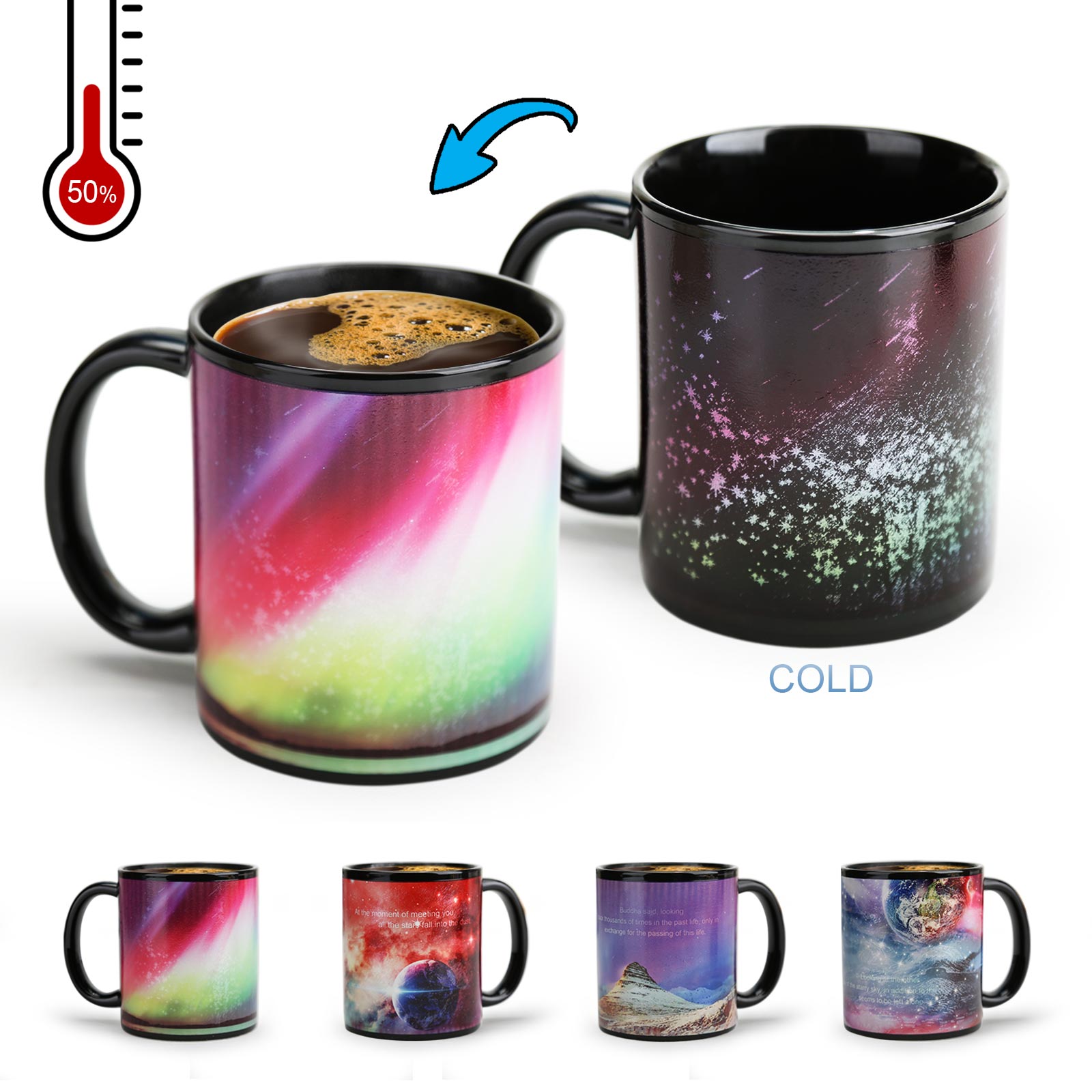 Romantic-Aurora Color Changing Mug Magic Mug.