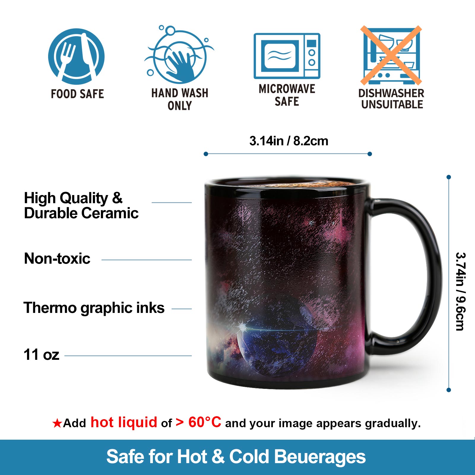 Starry Sky-Roaming Color Changing Mug Magic Mug.