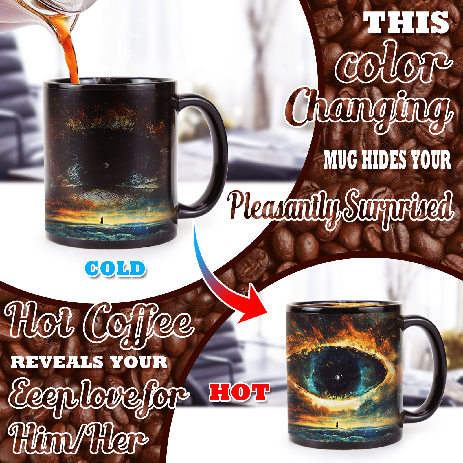 Interstellar-Eye Black Hole Color Changing Mug Magic Mug.