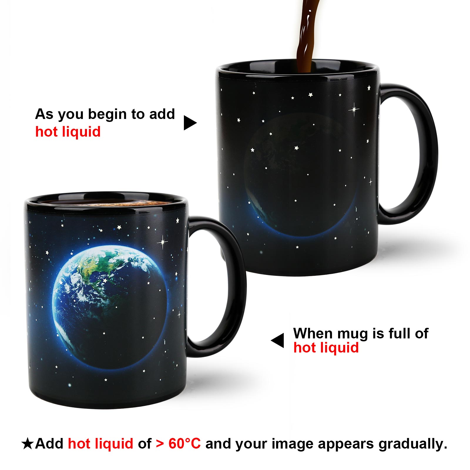 Starry Sky-Earth Moon Color Changing Mug Magic Mug.