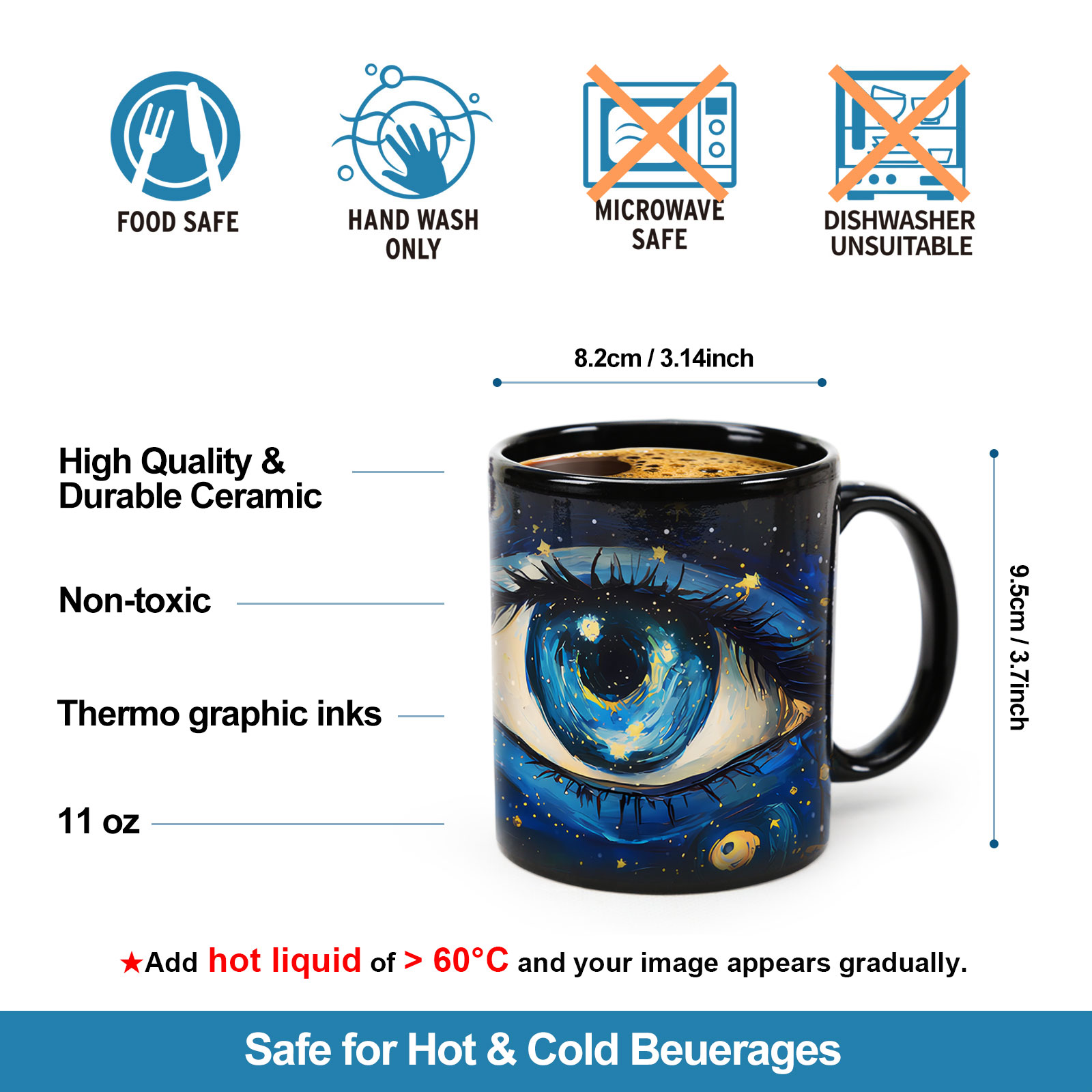 Starry Sky-Eyes of Van Gogh Color Changing Mug Magic Mug.