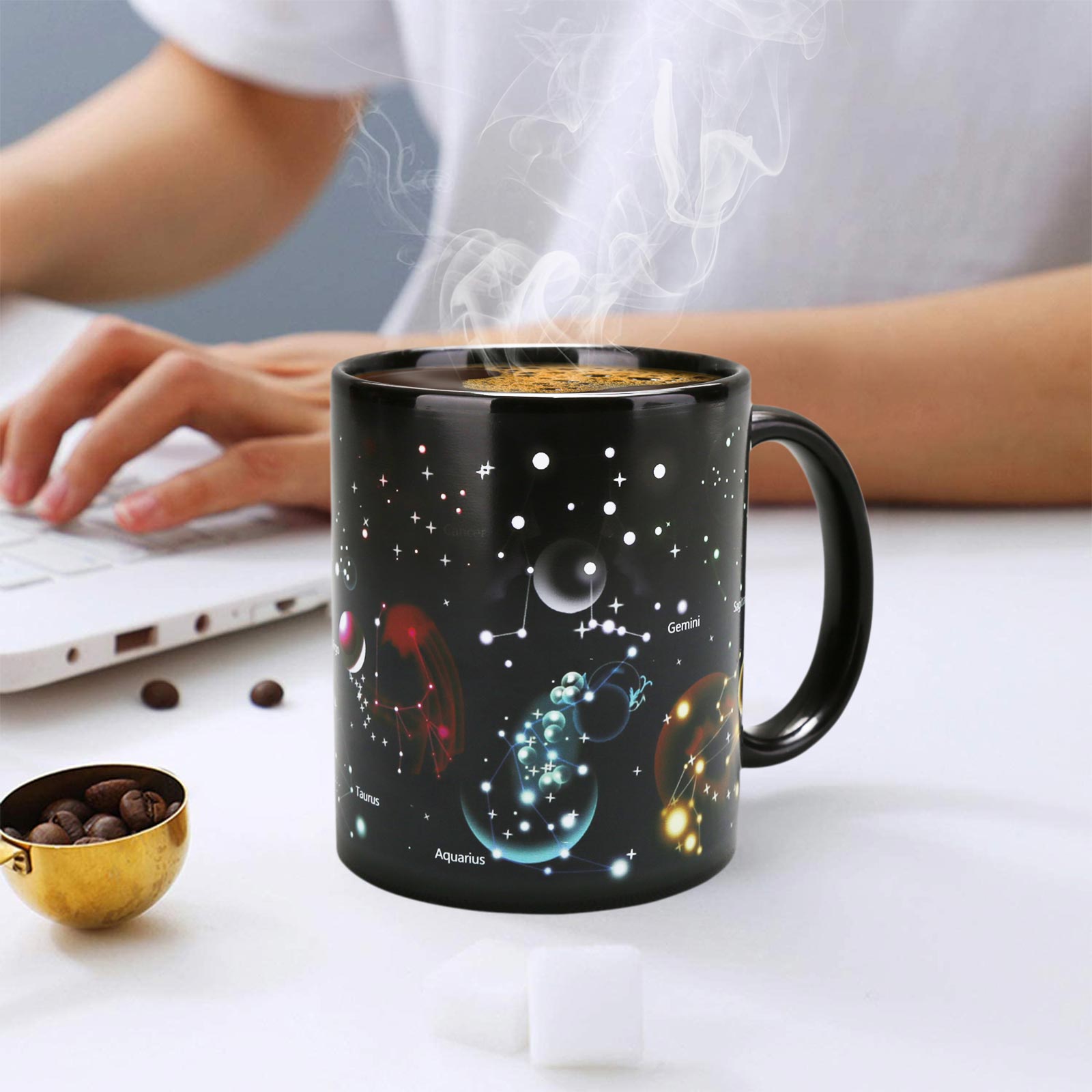 Starry Sky - 12 Constellations B，Color Changing Mug Magic Mug.