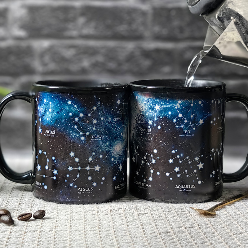 Starry Sky - 12 Constellations C，Color Changing Mug Magic Mug.