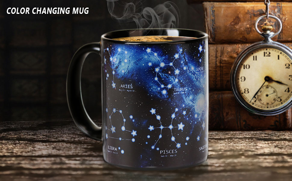 Starry Sky - 12 Constellations C，Color Changing Mug Magic Mug.