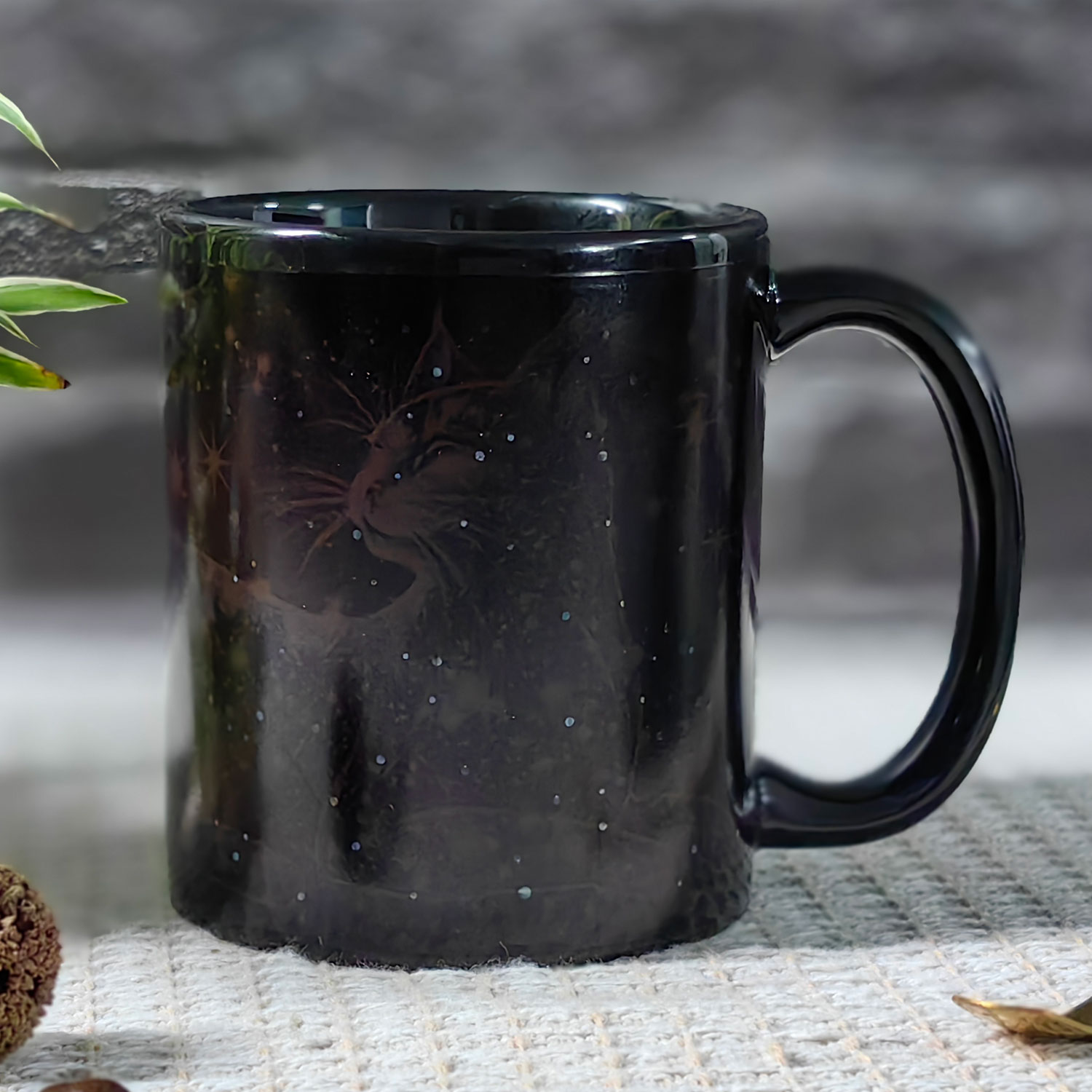 Starry Cat A，animal Color Changing Mug Magic Mug.