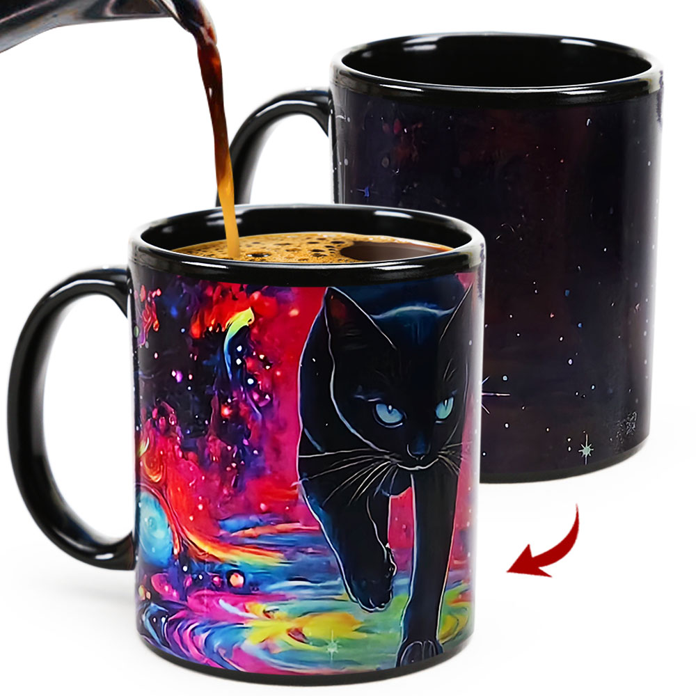 Hell Black Cat，animal Color Changing Mug Magic Mug.