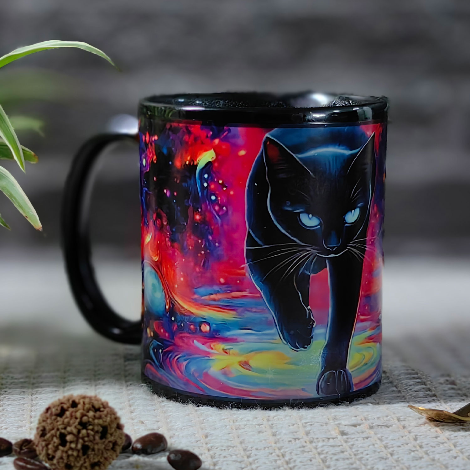 Hell Black Cat，animal Color Changing Mug Magic Mug.