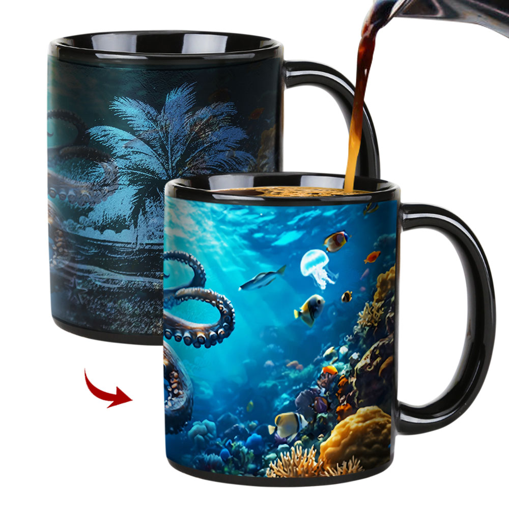Seaside - Octopus，Ocean Color Changing Mug Magic Mug.