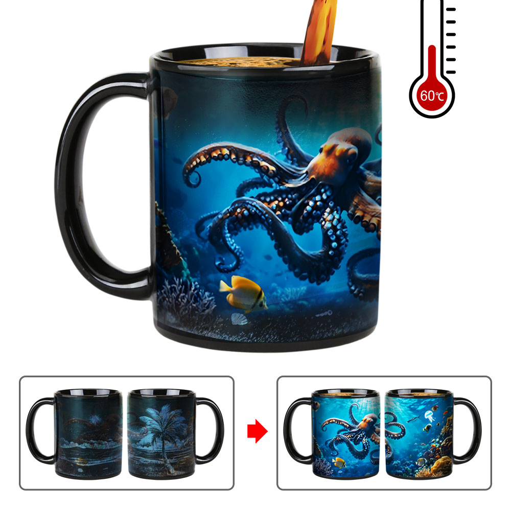 Seaside - Octopus，Ocean Color Changing Mug Magic Mug.