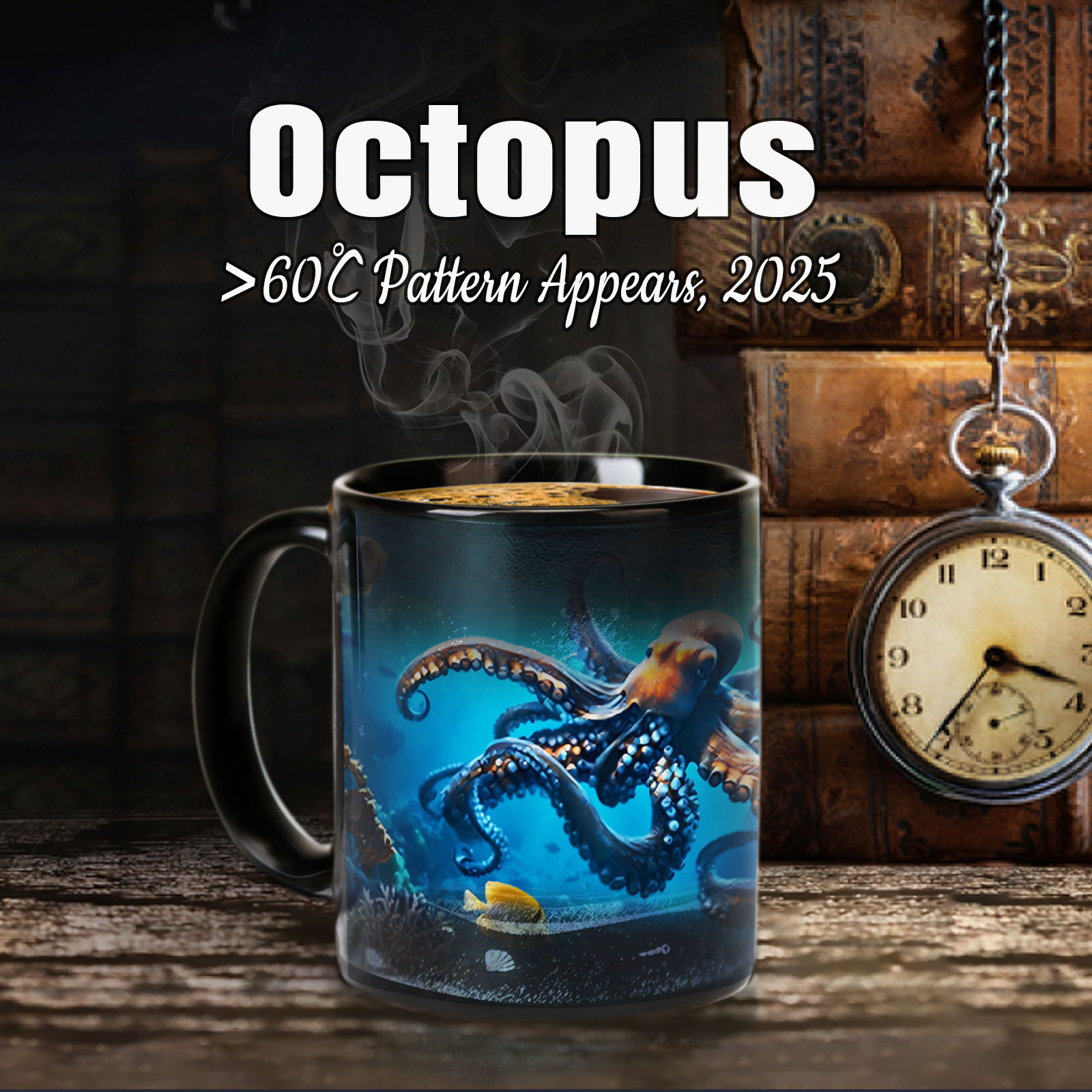 Seaside - Octopus，Ocean Color Changing Mug Magic Mug.