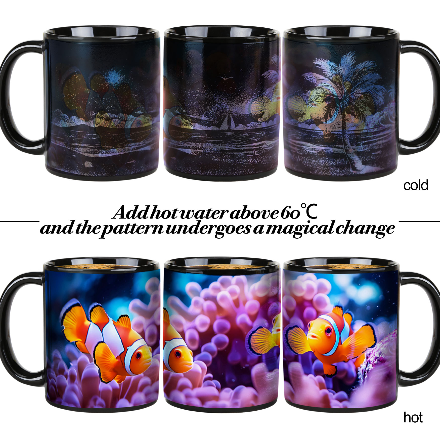 Seaside - Clown Fish，Ocean Color Changing Mug Magic Mug.