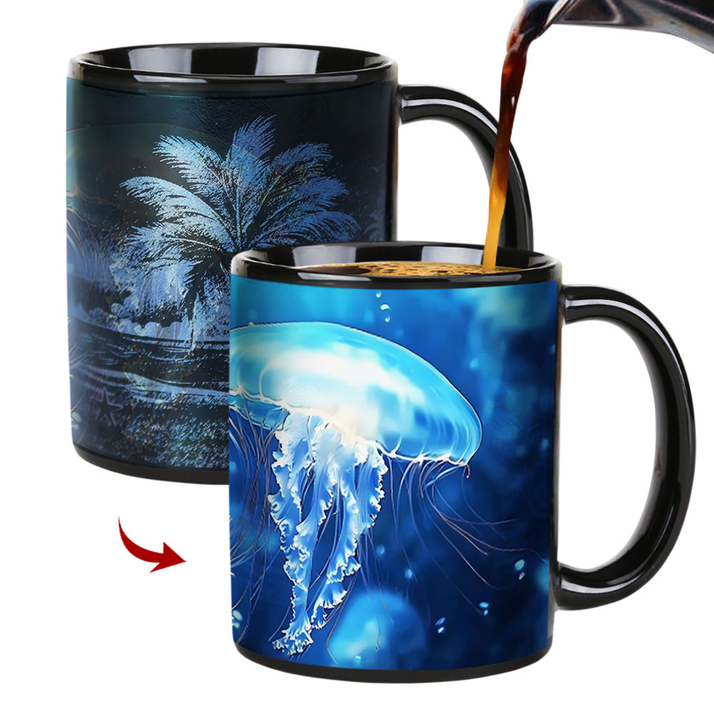 Seaside - Jellyfish，Ocean Color Changing Mug Magic Mug.