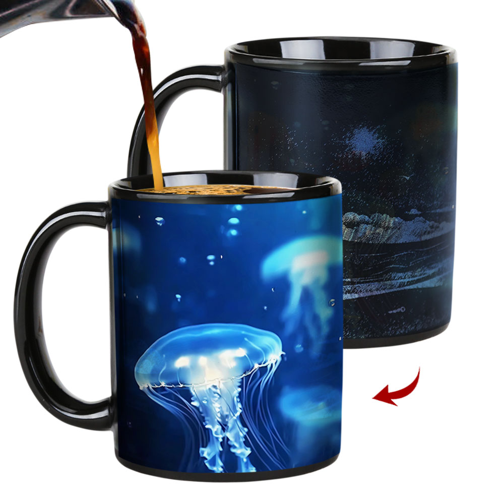 Seaside - Jellyfish，Ocean Color Changing Mug Magic Mug.