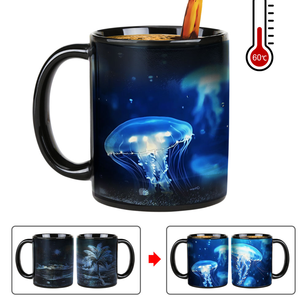Seaside - Jellyfish，Ocean Color Changing Mug Magic Mug.