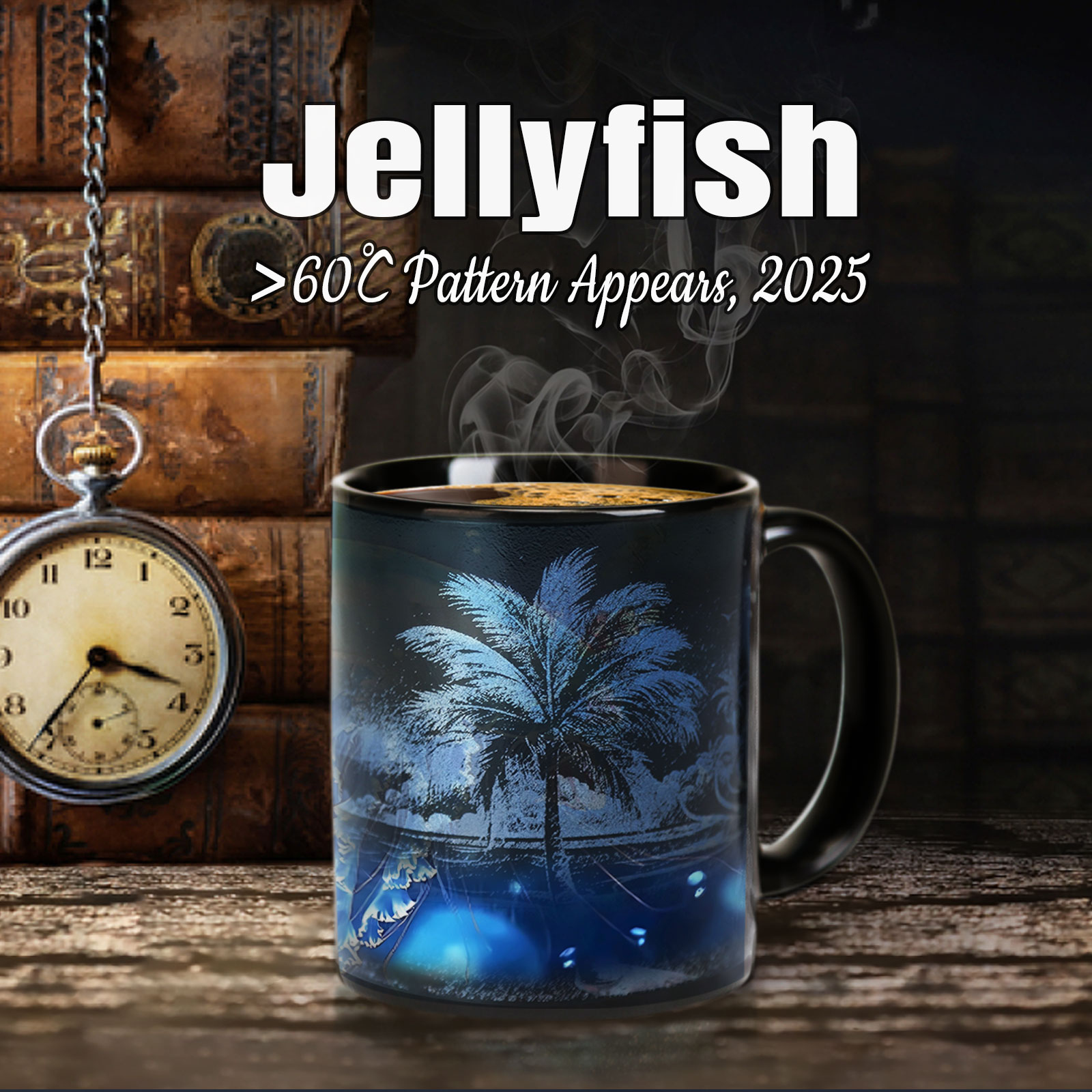Seaside - Jellyfish，Ocean Color Changing Mug Magic Mug.