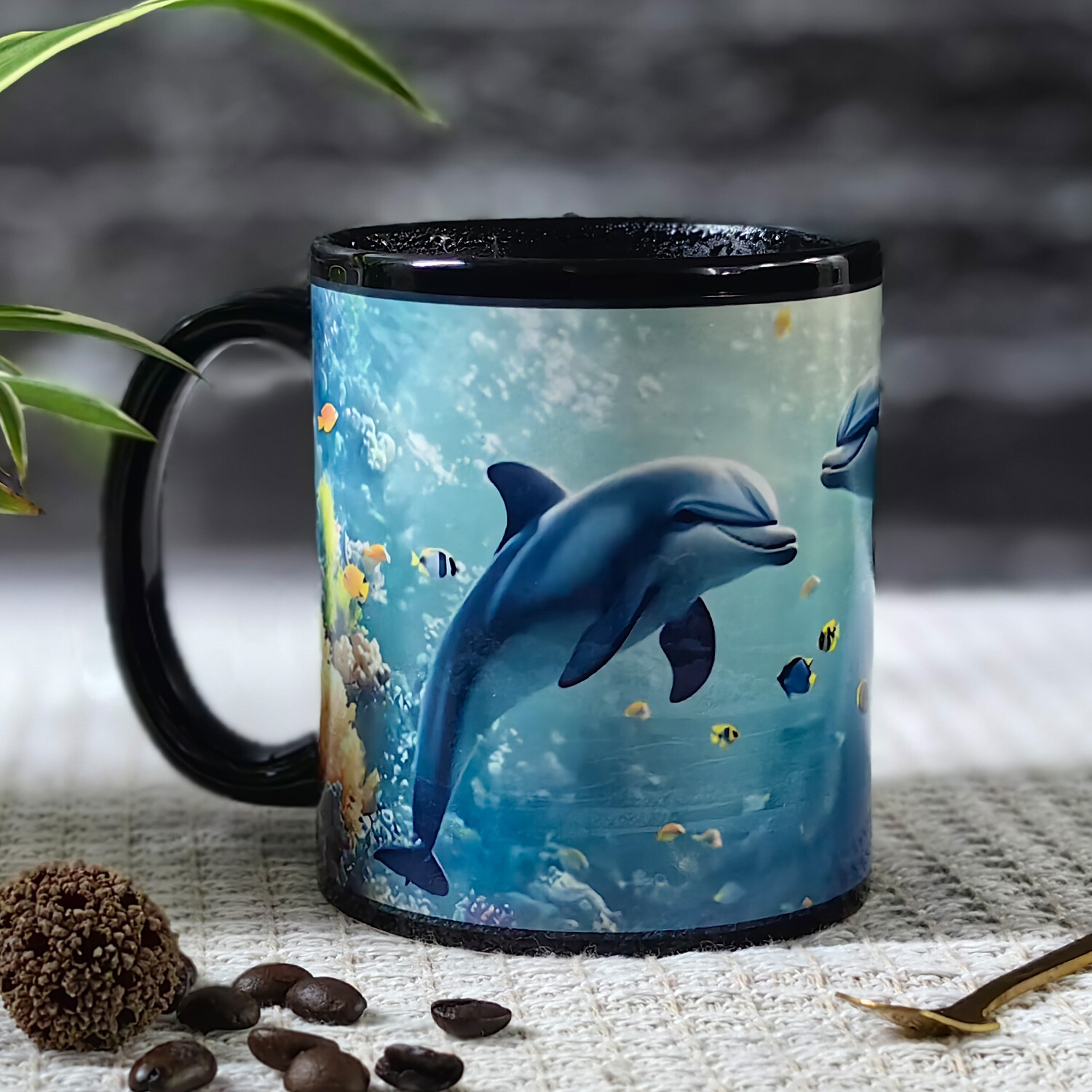 Seaside - Dolphin，Ocean Color Changing Mug Magic Mug.