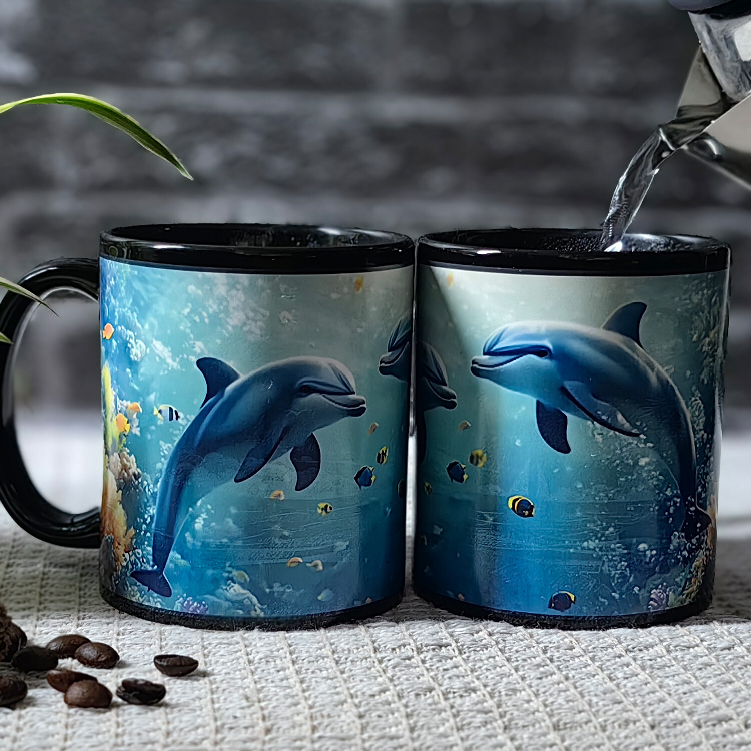 Seaside - Dolphin，Ocean Color Changing Mug Magic Mug.