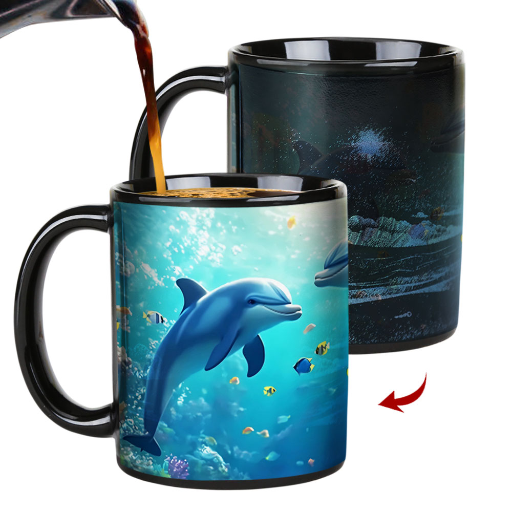 Seaside - Dolphin，Ocean Color Changing Mug Magic Mug.