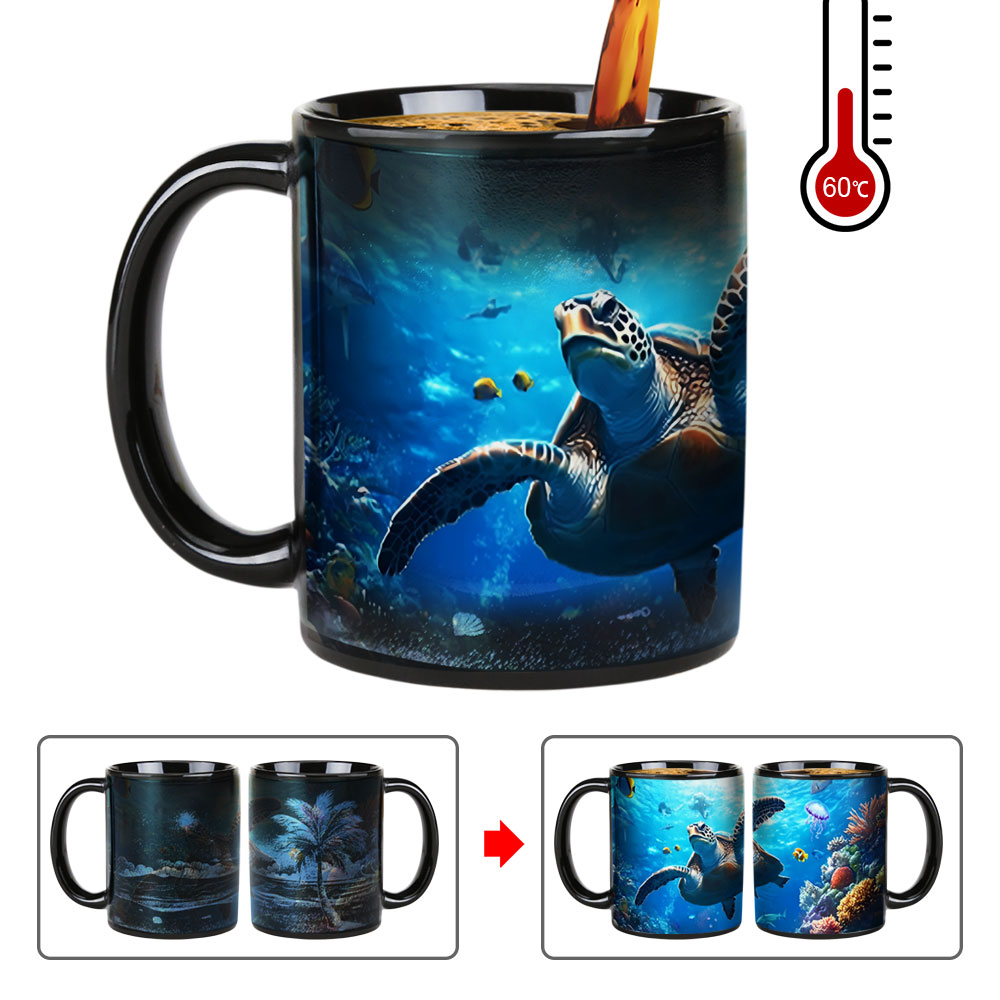 Seaside - Sea Turtle，Ocean Color Changing Mug Magic Mug.