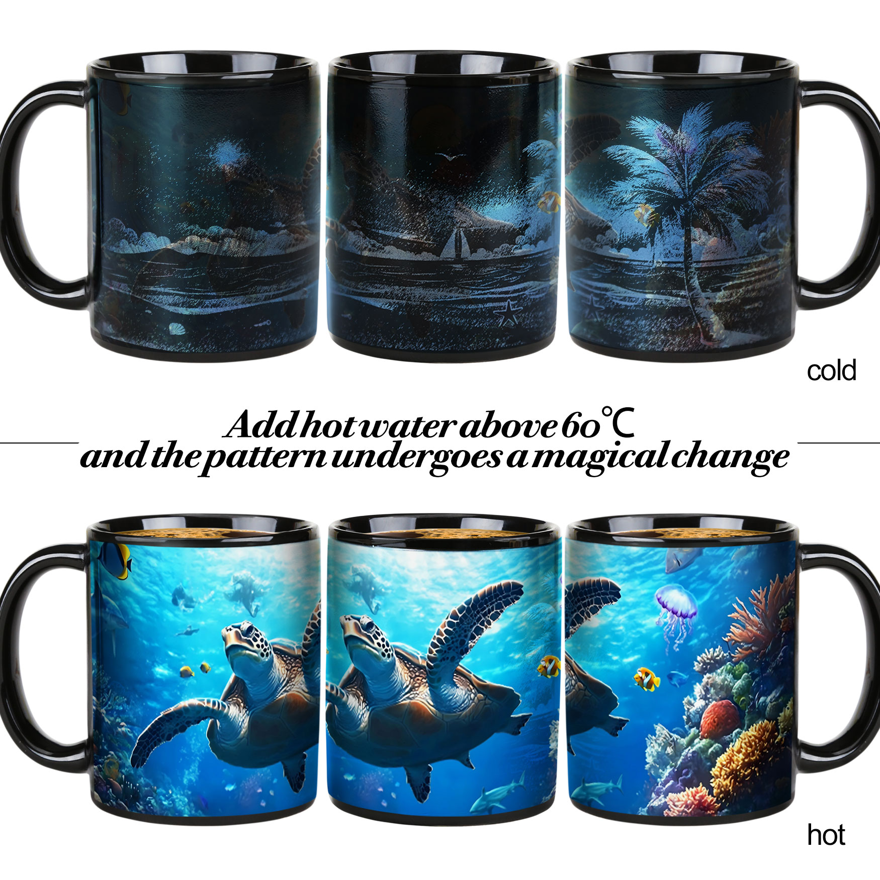 Seaside - Sea Turtle，Ocean Color Changing Mug Magic Mug.