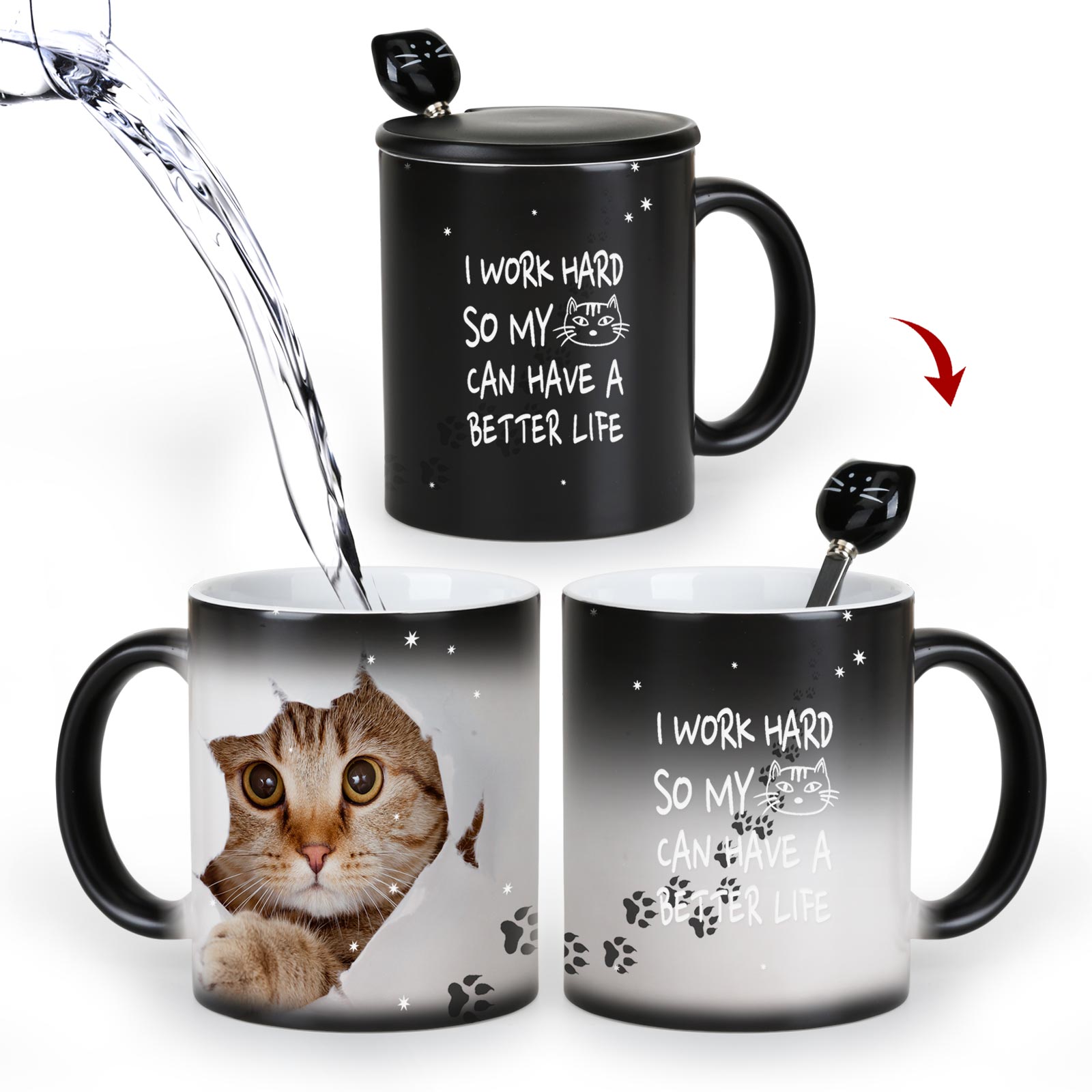 Cute Cat，animal Color Changing Mug Magic Mug.
