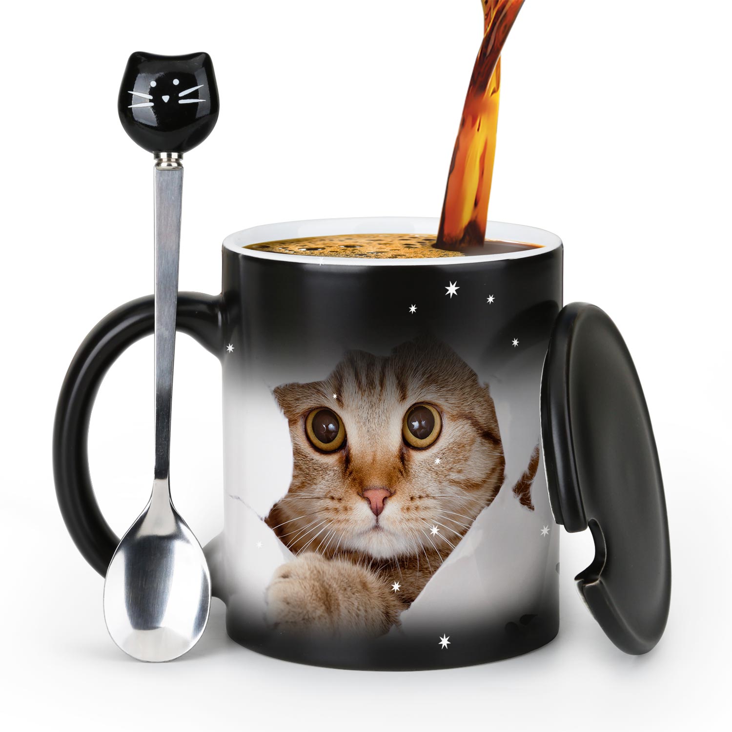 Cute Cat，animal Color Changing Mug Magic Mug.