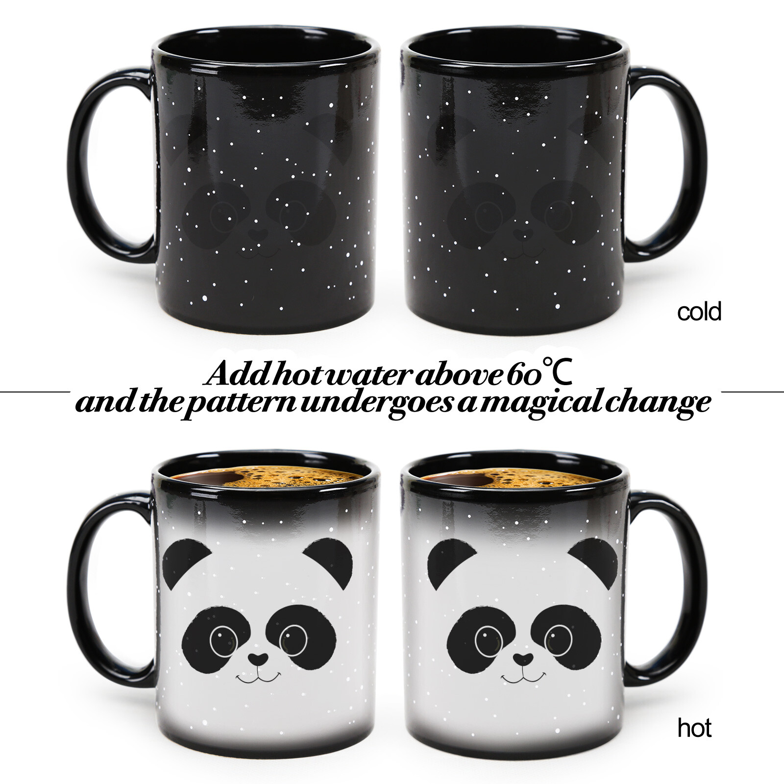 Starry Sky-Panda，animal Color Changing Mug Magic Mug.