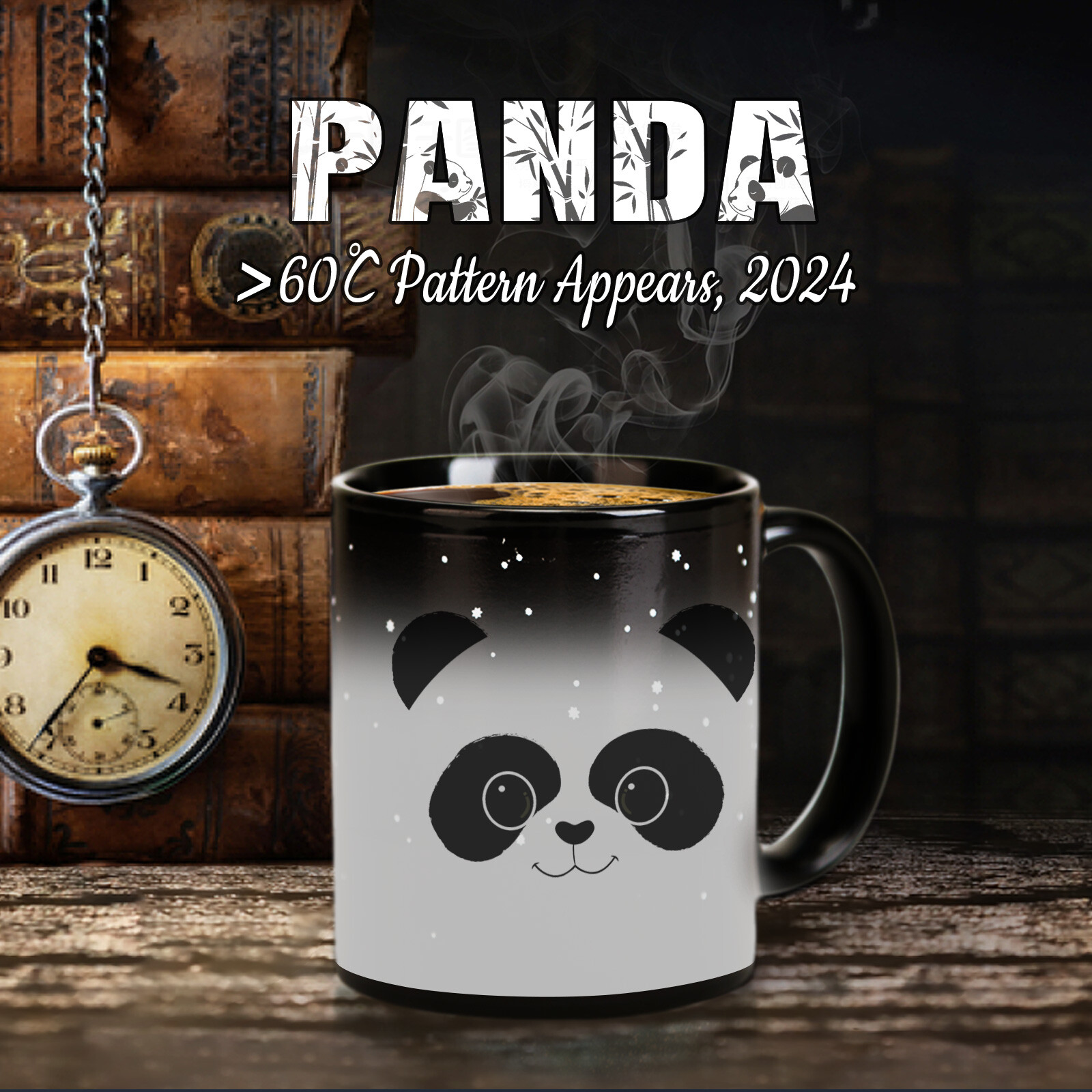 Starry Sky-Panda，animal Color Changing Mug Magic Mug.