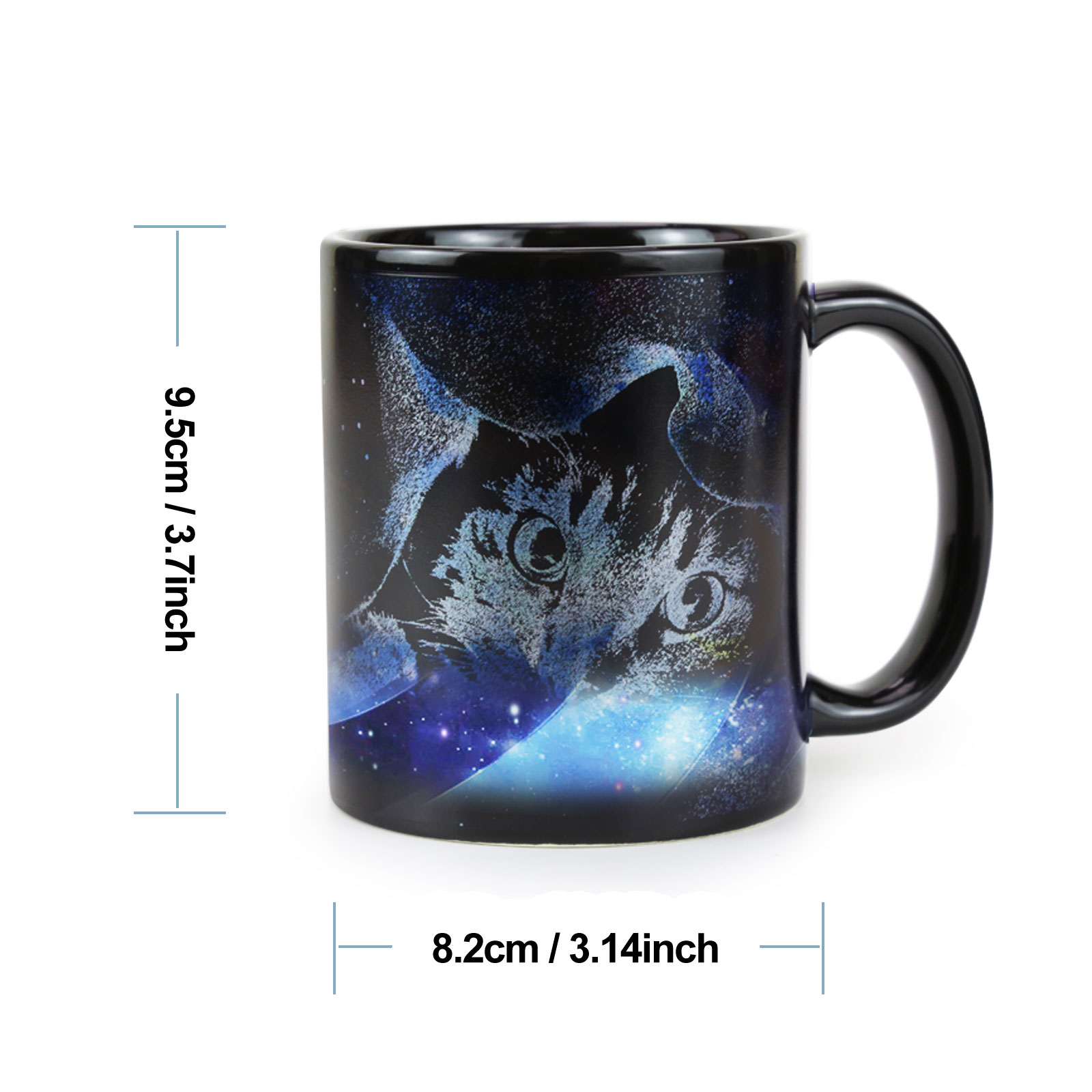 Cat-Starry Fish，animal Color Changing Mug Magic Mug.