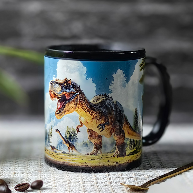 Forest-Dinosaur，animal Color Changing Mug Magic Mug.