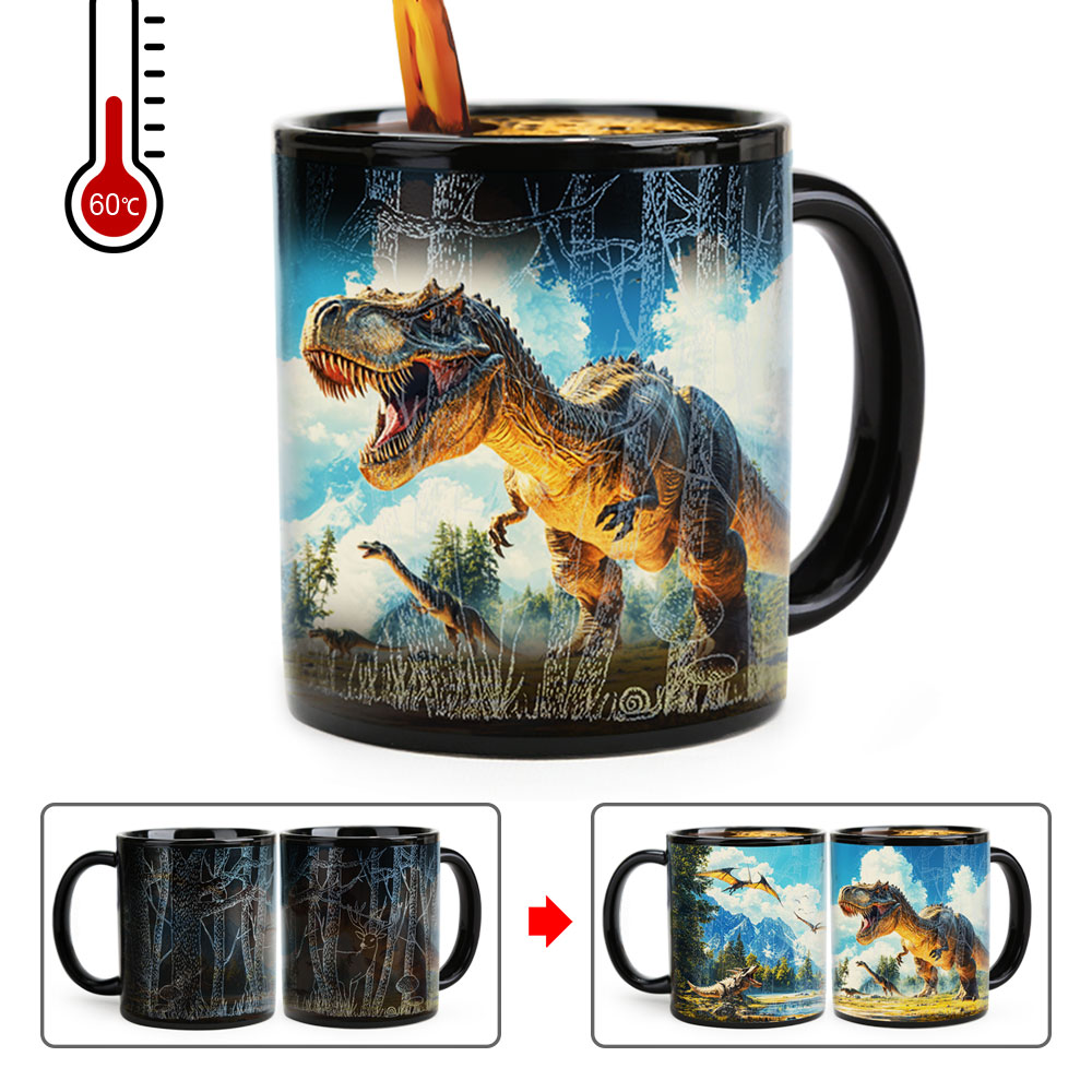 Forest-Dinosaur，animal Color Changing Mug Magic Mug.