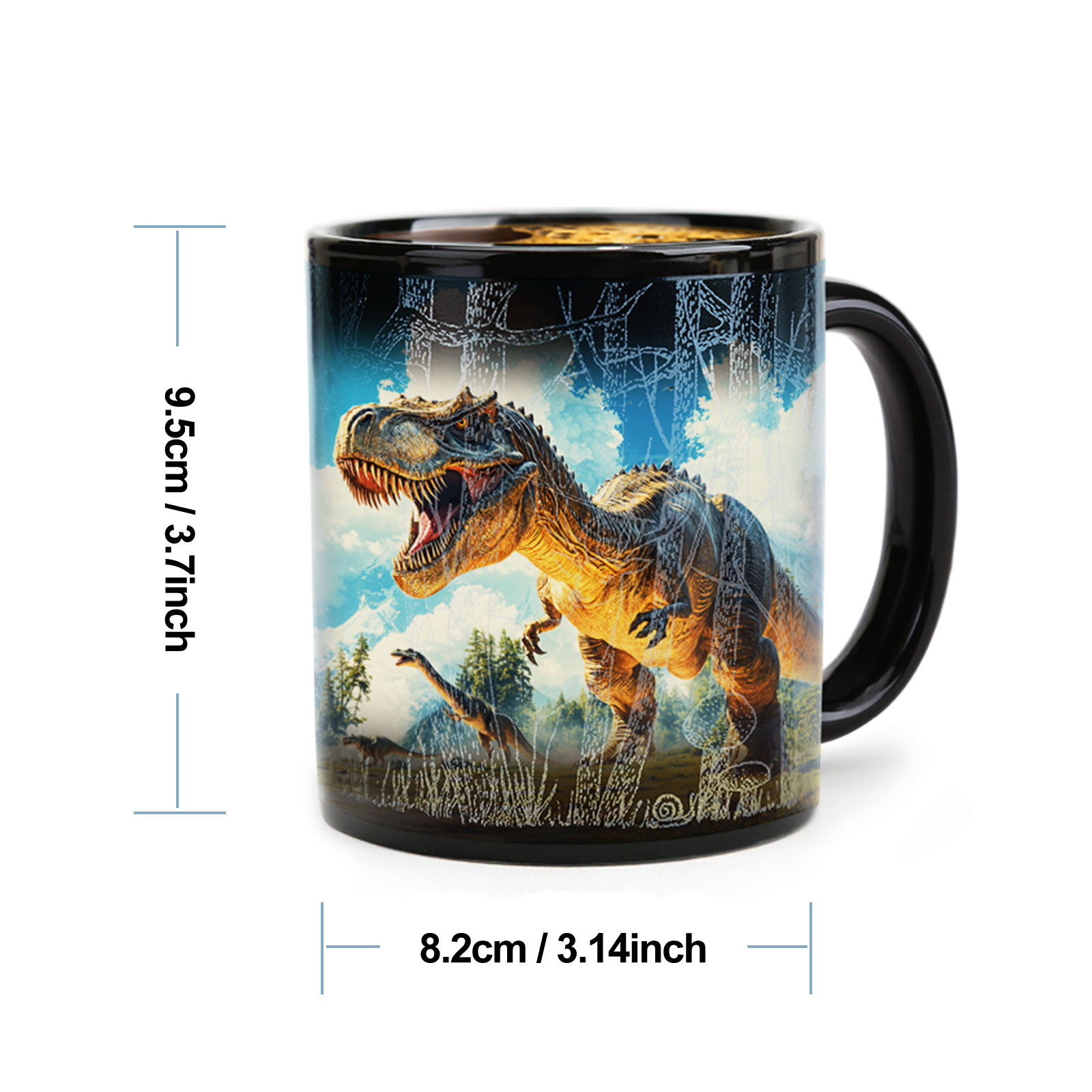 Forest-Dinosaur，animal Color Changing Mug Magic Mug.