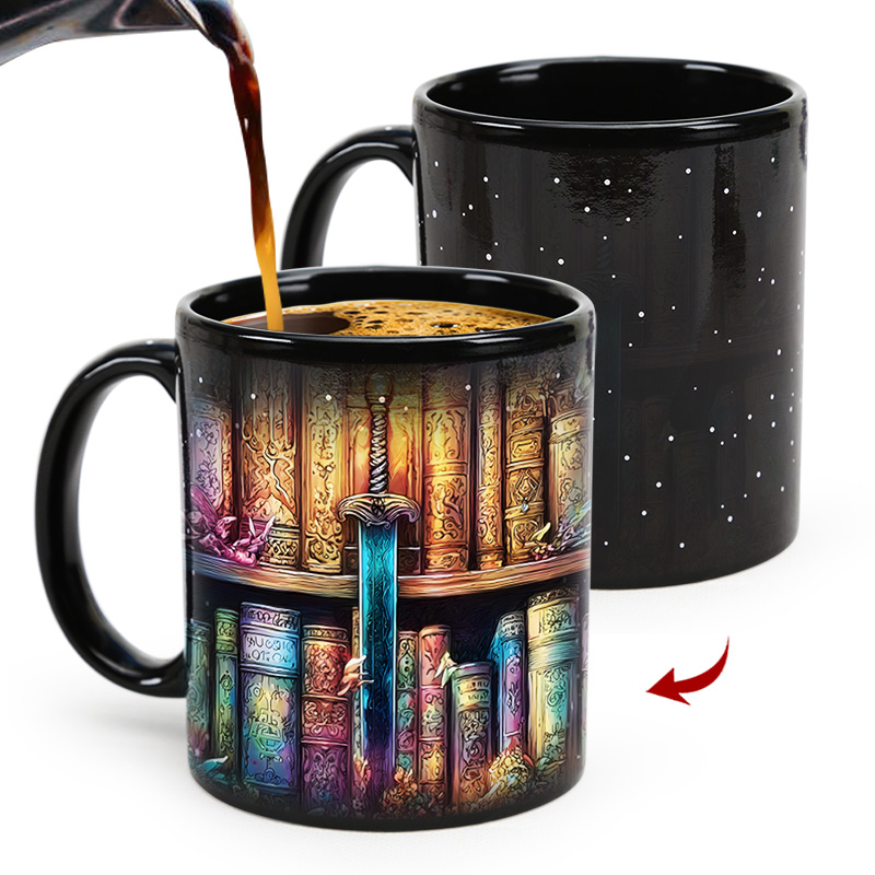 Starry Sky-Magic Bookshelf, Color Changing Mug Magic Mug.