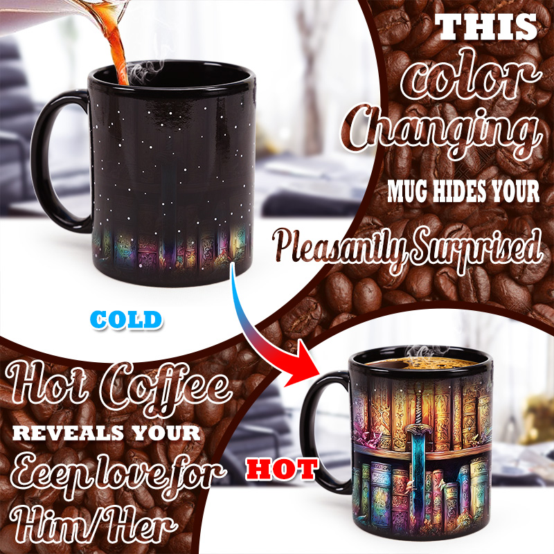 Starry Sky-Magic Bookshelf, Color Changing Mug Magic Mug.