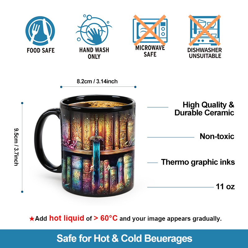 Starry Sky-Magic Bookshelf, Color Changing Mug Magic Mug.