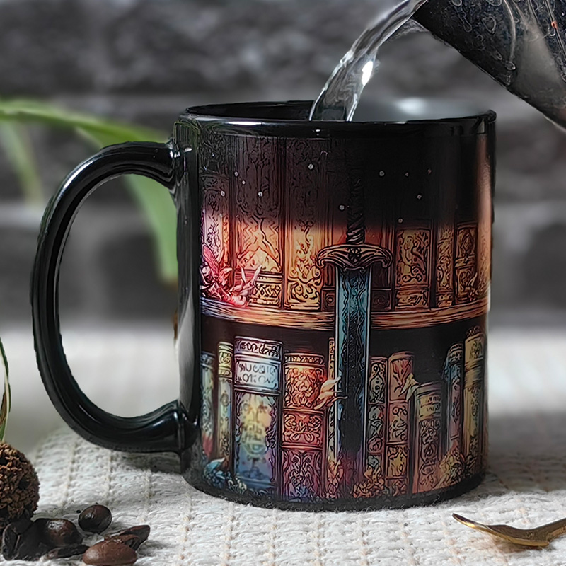 Starry Sky-Magic Bookshelf, Color Changing Mug Magic Mug.