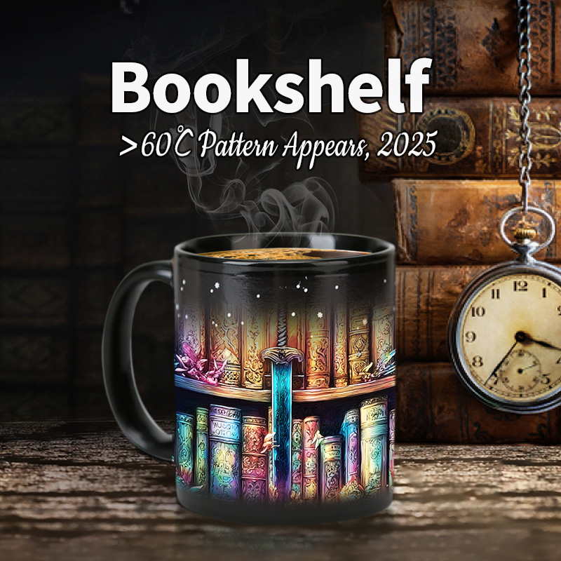 Starry Sky-Magic Bookshelf, Color Changing Mug Magic Mug.