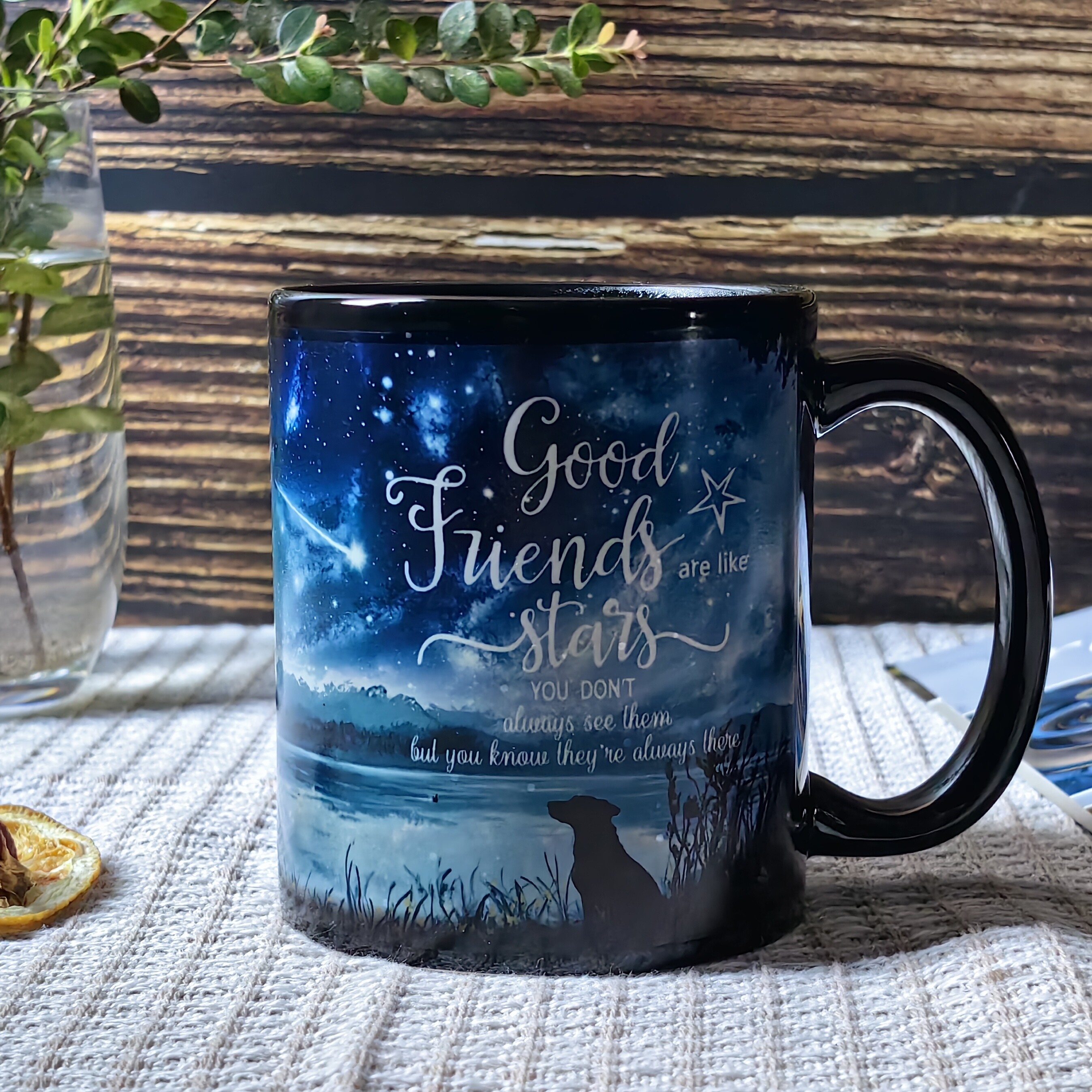 Starry Sky-Good Friend, Color Changing Mug Magic Mug.