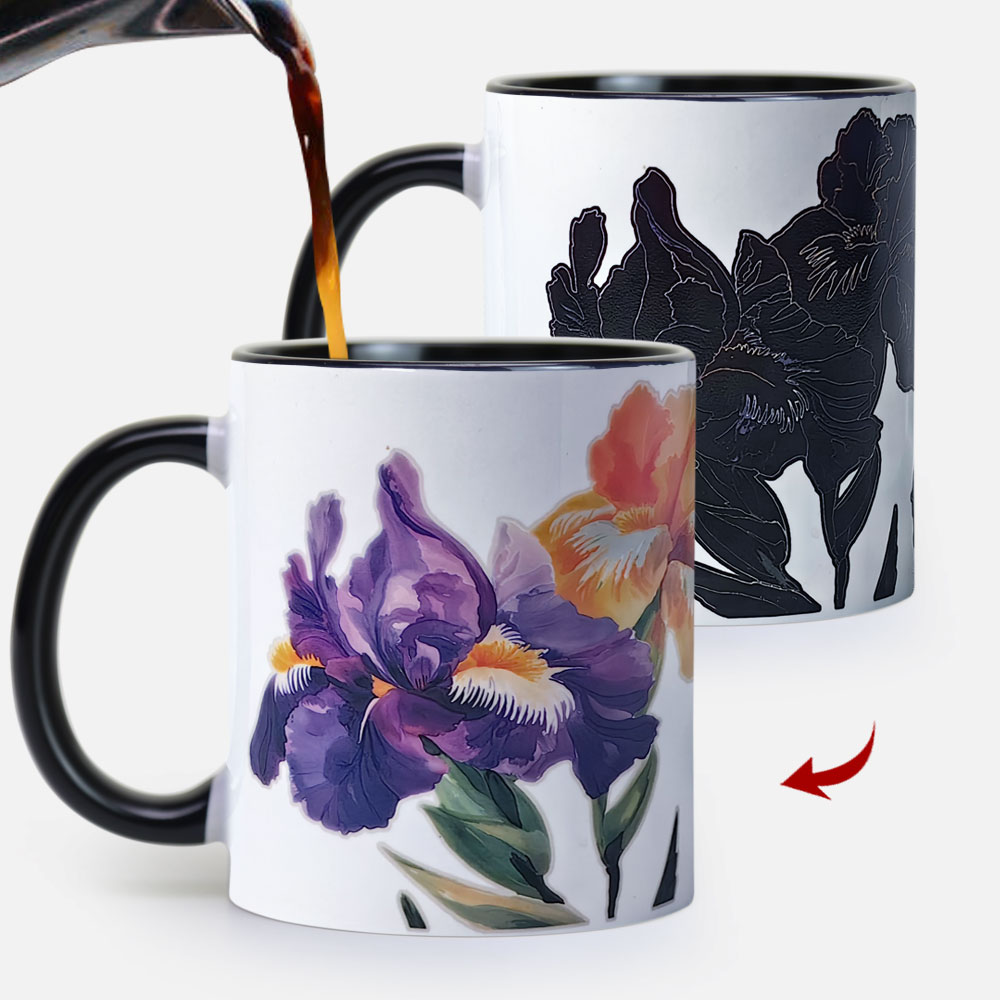 Iris, Flower Gift Color Changing Mug Magic Mug.