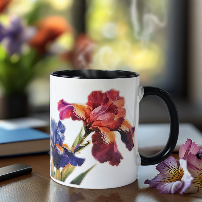 Iris, Flower Gift Color Changing Mug Magic Mug.