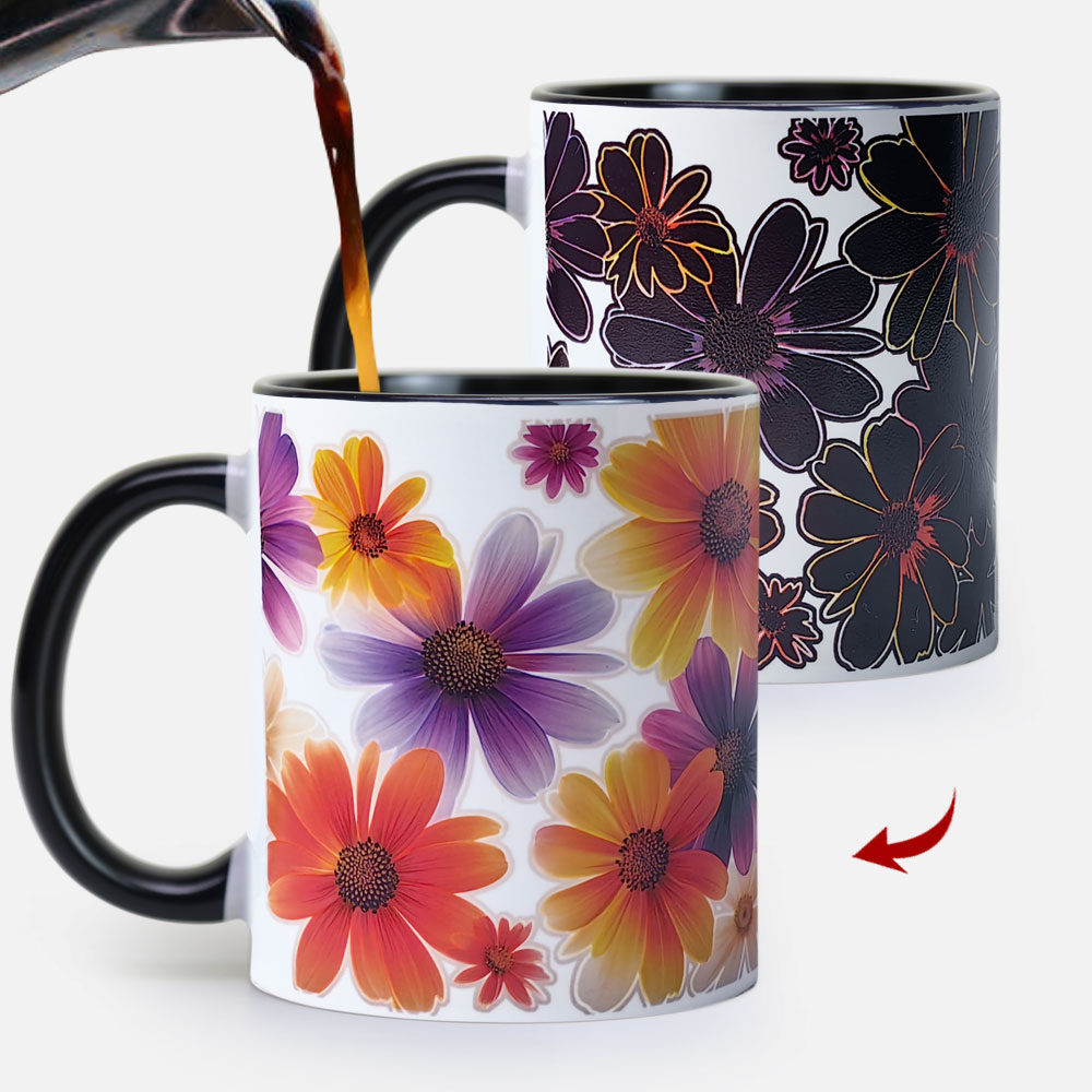 Daisy, Flower Gift Color Changing Mug Magic Mug.