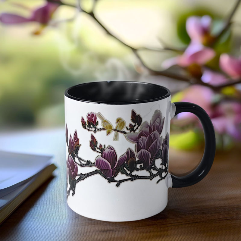 Magnolia Denudata, Flower Gift Color Changing Mug Magic Mug.